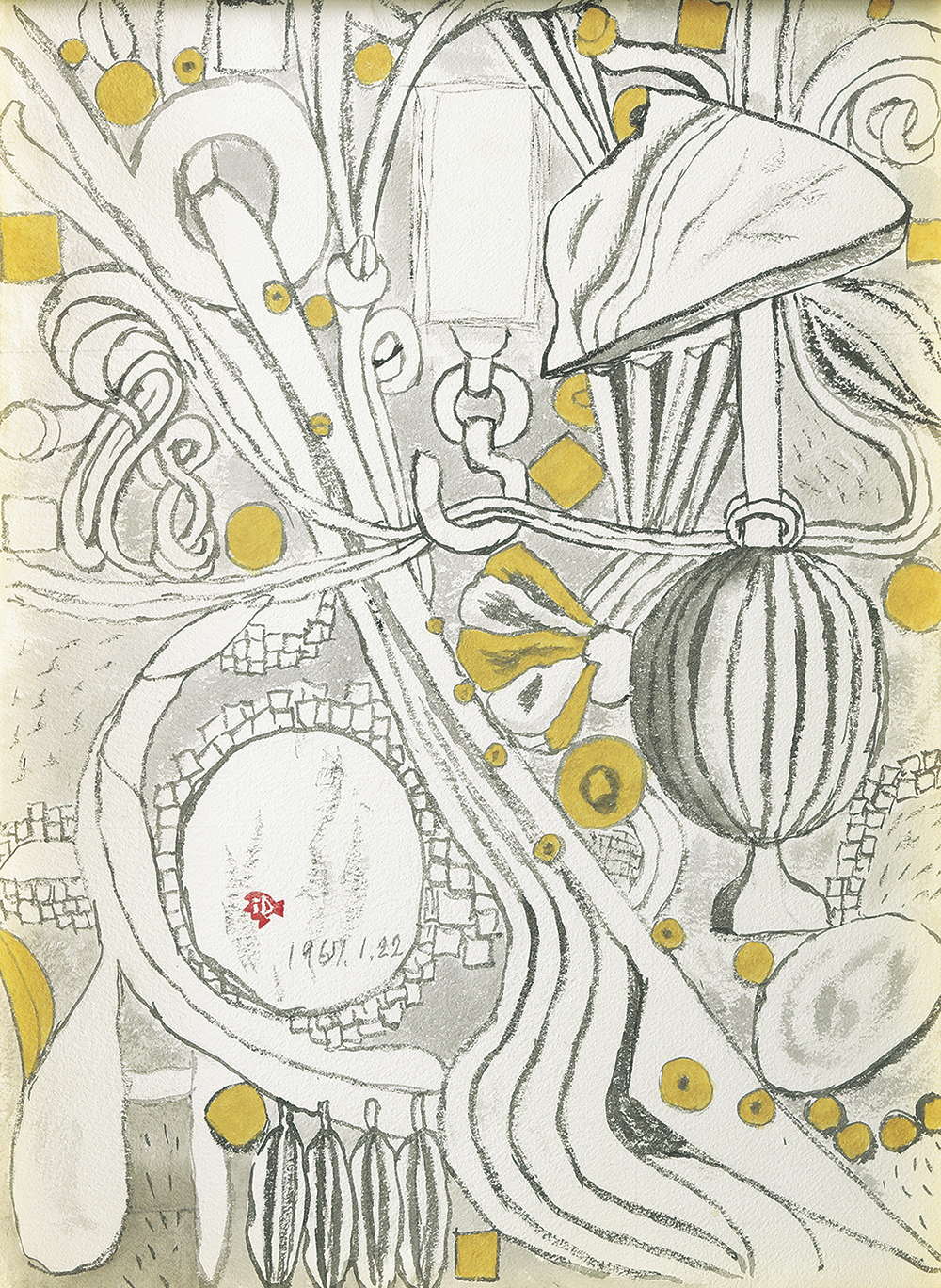 堂本印象《瞑想（堂本美術館壁面装飾）》1967年 京都府立堂本印象美術館蔵rgb